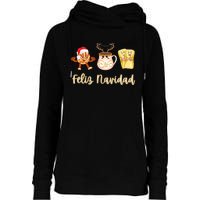 Feliz Navidad Funny Spanish Christmas Pan Dulce Cafe Tamales Womens Funnel Neck Pullover Hood