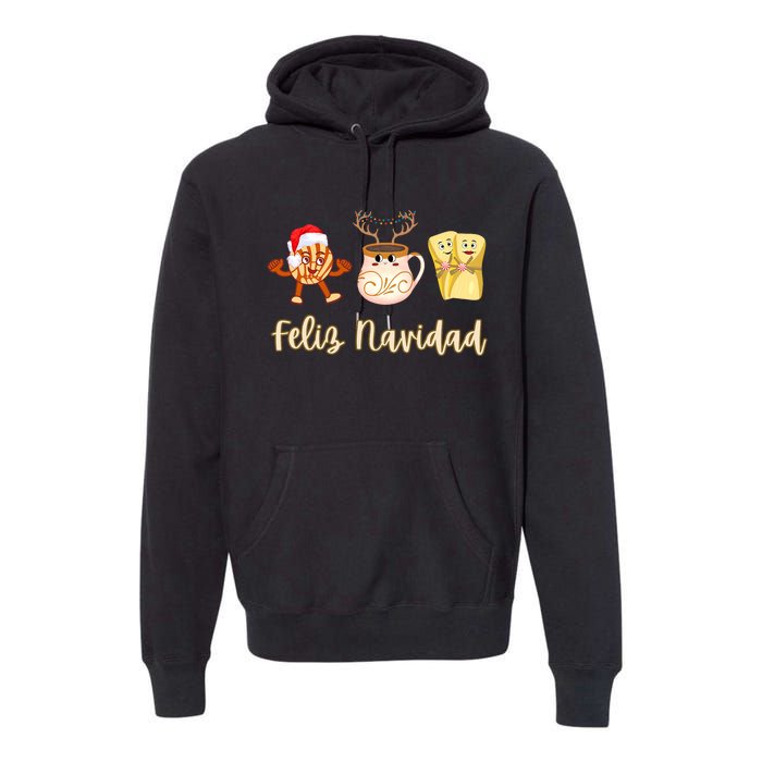 Feliz Navidad Funny Spanish Christmas Pan Dulce Cafe Tamales Premium Hoodie