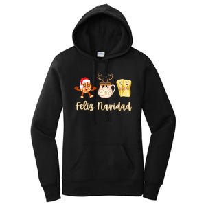 Feliz Navidad Funny Spanish Christmas Pan Dulce Cafe Tamales Women's Pullover Hoodie