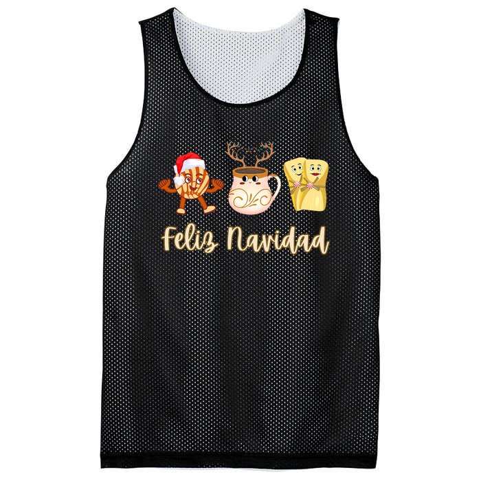 Feliz Navidad Funny Spanish Christmas Pan Dulce Cafe Tamales Mesh Reversible Basketball Jersey Tank