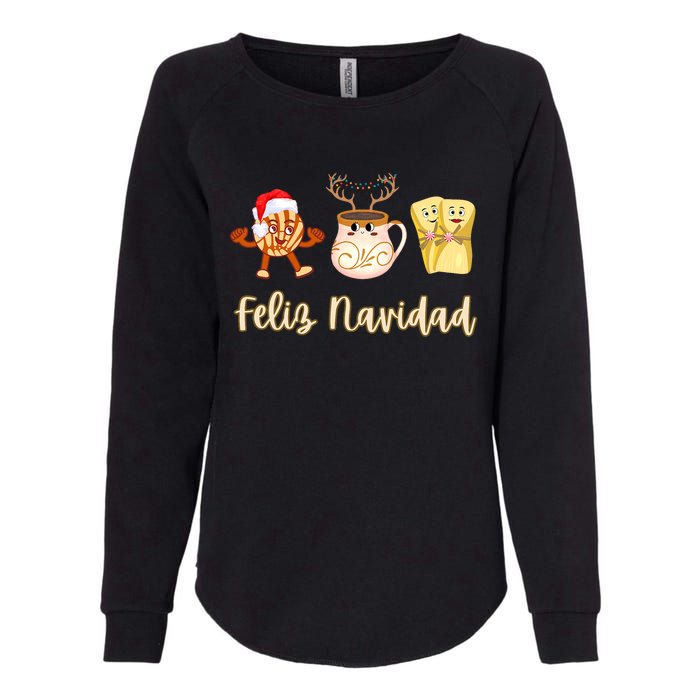 Feliz Navidad Funny Spanish Christmas Pan Dulce Cafe Tamales Womens California Wash Sweatshirt