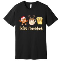 Feliz Navidad Funny Spanish Christmas Pan Dulce Cafe Tamales Premium T-Shirt