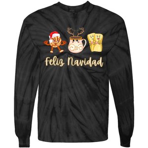 Feliz Navidad Funny Spanish Christmas Pan Dulce Cafe Tamales Tie-Dye Long Sleeve Shirt