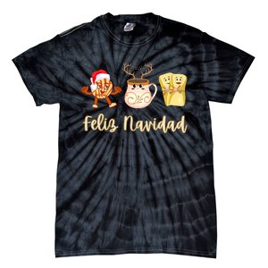 Feliz Navidad Funny Spanish Christmas Pan Dulce Cafe Tamales Tie-Dye T-Shirt