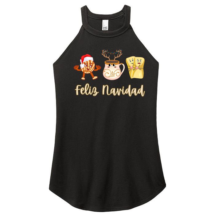 Feliz Navidad Funny Spanish Christmas Pan Dulce Cafe Tamales Women's Perfect Tri Rocker Tank