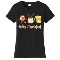 Feliz Navidad Funny Spanish Christmas Pan Dulce Cafe Tamales Women's T-Shirt