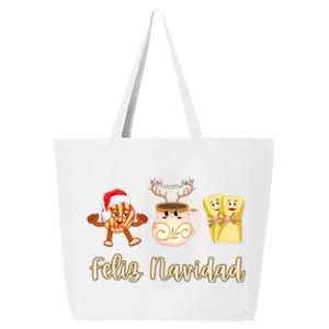 Feliz Navidad Funny Spanish Christmas Pan Dulce Cafe Tamales 25L Jumbo Tote