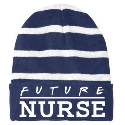 Future Nurse Striped Beanie with Solid Band