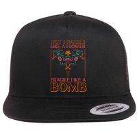 Feminist Not Fragile Like A Flower Fragile Like A Bomb Flat Bill Trucker Hat