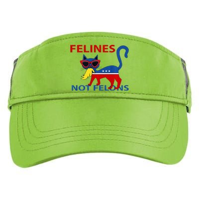 Felines Not Felons Kamala Cat Lady With Trump Hair Long Sleeve Adult Drive Performance Visor