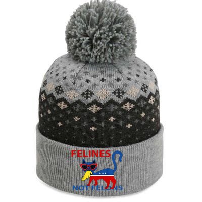 Felines Not Felons Kamala Cat Lady With Trump Hair Long Sleeve The Baniff Cuffed Pom Beanie