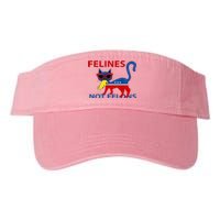 Felines Not Felons Kamala Cat Lady With Trump Hair Long Sleeve Valucap Bio-Washed Visor