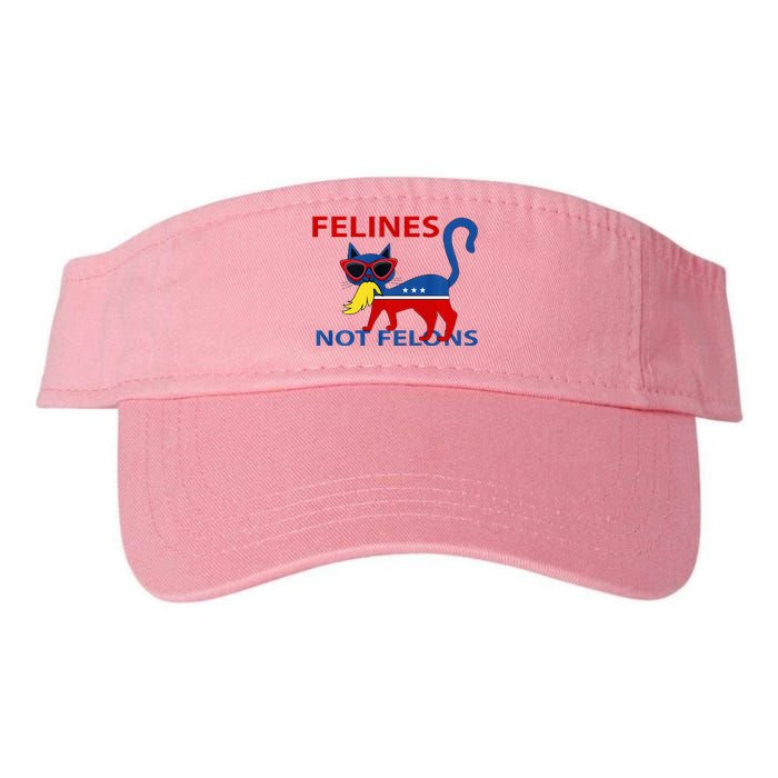 Felines Not Felons Kamala Cat Lady With Trump Hair Long Sleeve Valucap Bio-Washed Visor