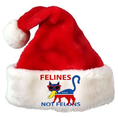 Felines Not Felons Kamala Cat Lady With Trump Hair Long Sleeve Premium Christmas Santa Hat