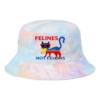 Felines Not Felons Kamala Cat Lady With Trump Hair Long Sleeve Tie Dye Newport Bucket Hat