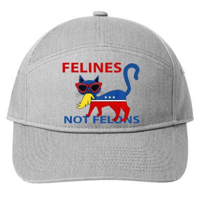 Felines Not Felons Kamala Cat Lady With Trump Hair Long Sleeve 7-Panel Snapback Hat