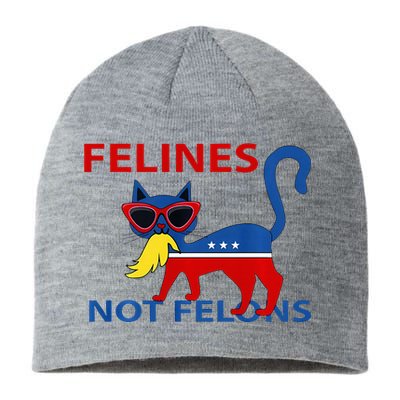 Felines Not Felons Kamala Cat Lady With Trump Hair Long Sleeve Sustainable Beanie