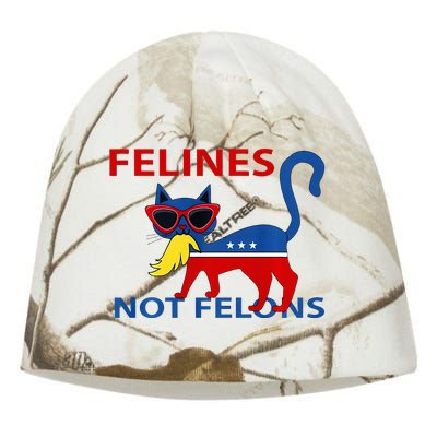 Felines Not Felons Kamala Cat Lady With Trump Hair Long Sleeve Kati - Camo Knit Beanie