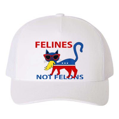 Felines Not Felons Kamala Cat Lady With Trump Hair Long Sleeve Yupoong Adult 5-Panel Trucker Hat