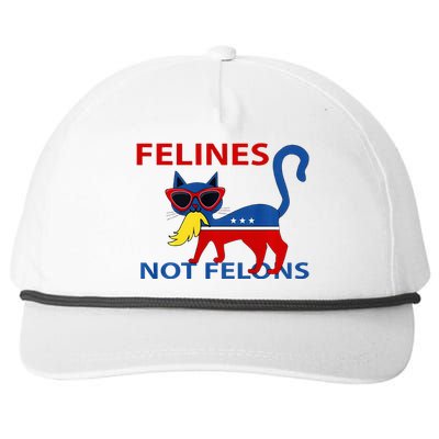 Felines Not Felons Kamala Cat Lady With Trump Hair Long Sleeve Snapback Five-Panel Rope Hat