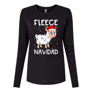 Fleece Navidad Funny Christmas Sheep Feliz Xmas Lights Womens Cotton Relaxed Long Sleeve T-Shirt