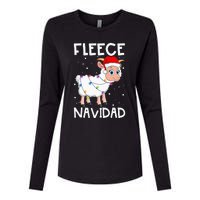 Fleece Navidad Funny Christmas Sheep Feliz Xmas Lights Womens Cotton Relaxed Long Sleeve T-Shirt