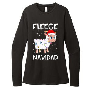 Fleece Navidad Funny Christmas Sheep Feliz Xmas Lights Womens CVC Long Sleeve Shirt