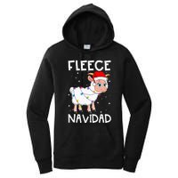 Fleece Navidad Funny Christmas Sheep Feliz Xmas Lights Women's Pullover Hoodie