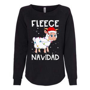 Fleece Navidad Funny Christmas Sheep Feliz Xmas Lights Womens California Wash Sweatshirt