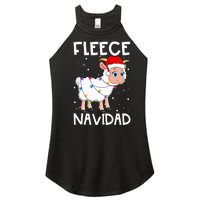 Fleece Navidad Funny Christmas Sheep Feliz Xmas Lights Women's Perfect Tri Rocker Tank