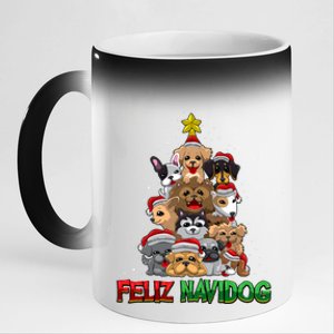 Feliz Navidog Feliz Navidad Christmas For Dog Lovers 11oz Black Color Changing Mug