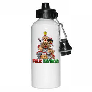 Feliz Navidog Feliz Navidad Christmas For Dog Lovers Aluminum Water Bottle