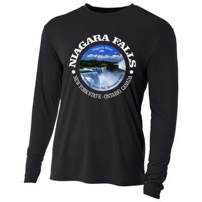 Funny Niagara Falls Niagara River New York State Canada Cooling Performance Long Sleeve Crew