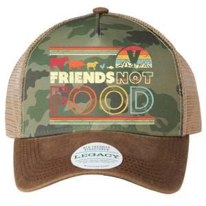 Friends Not Food. Retro Style Vegan Vegetarian Legacy Tie Dye Trucker Hat