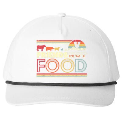 Friends Not Food. Retro Style Vegan Vegetarian Snapback Five-Panel Rope Hat