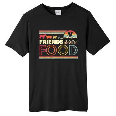 Friends Not Food. Retro Style Vegan Vegetarian Tall Fusion ChromaSoft Performance T-Shirt