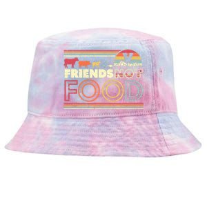 Friends Not Food. Retro Style Vegan Vegetarian Tie-Dyed Bucket Hat