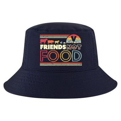 Friends Not Food. Retro Style Vegan Vegetarian Cool Comfort Performance Bucket Hat