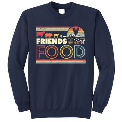 Friends Not Food. Retro Style Vegan Vegetarian Sweatshirt