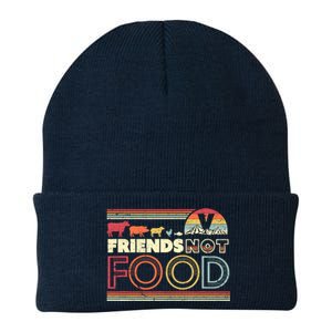 Friends Not Food. Retro Style Vegan Vegetarian Knit Cap Winter Beanie