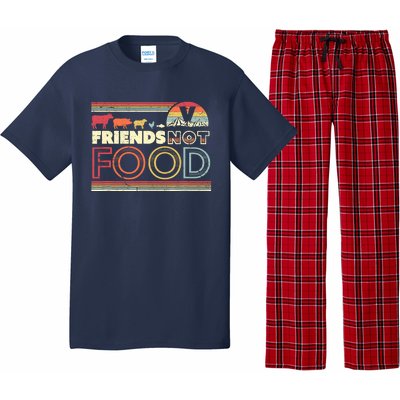 Friends Not Food. Retro Style Vegan Vegetarian Pajama Set