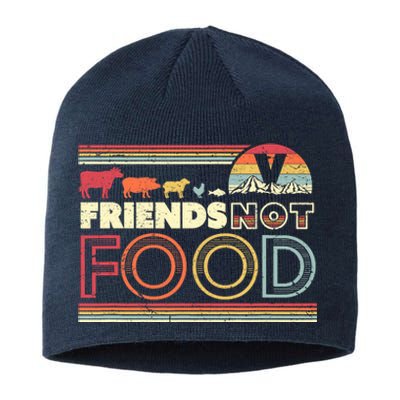 Friends Not Food. Retro Style Vegan Vegetarian Sustainable Beanie