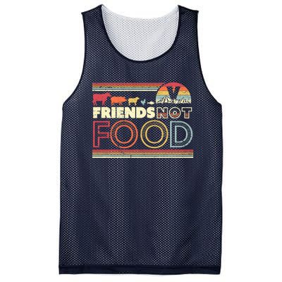 Friends Not Food. Retro Style Vegan Vegetarian Mesh Reversible Basketball Jersey Tank