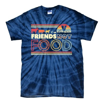 Friends Not Food. Retro Style Vegan Vegetarian Tie-Dye T-Shirt