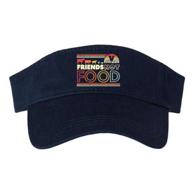 Friends Not Food. Retro Style Vegan Vegetarian Valucap Bio-Washed Visor