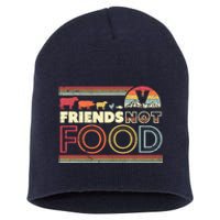 Friends Not Food. Retro Style Vegan Vegetarian Short Acrylic Beanie