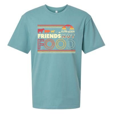 Friends Not Food. Retro Style Vegan Vegetarian Sueded Cloud Jersey T-Shirt