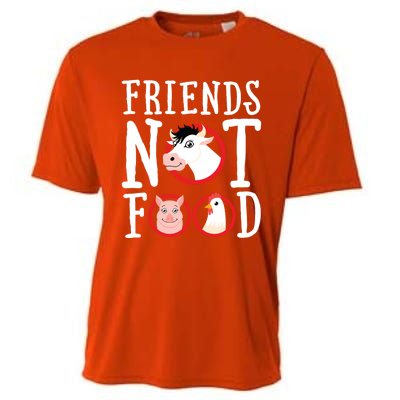 Friends Not Food Gift Vegan Animal Love Veganism Gift Cooling Performance Crew T-Shirt