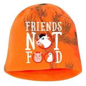 Friends Not Food Gift Vegan Animal Love Veganism Gift Kati - Camo Knit Beanie