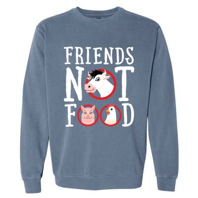 Friends Not Food Gift Vegan Animal Love Veganism Gift Garment-Dyed Sweatshirt